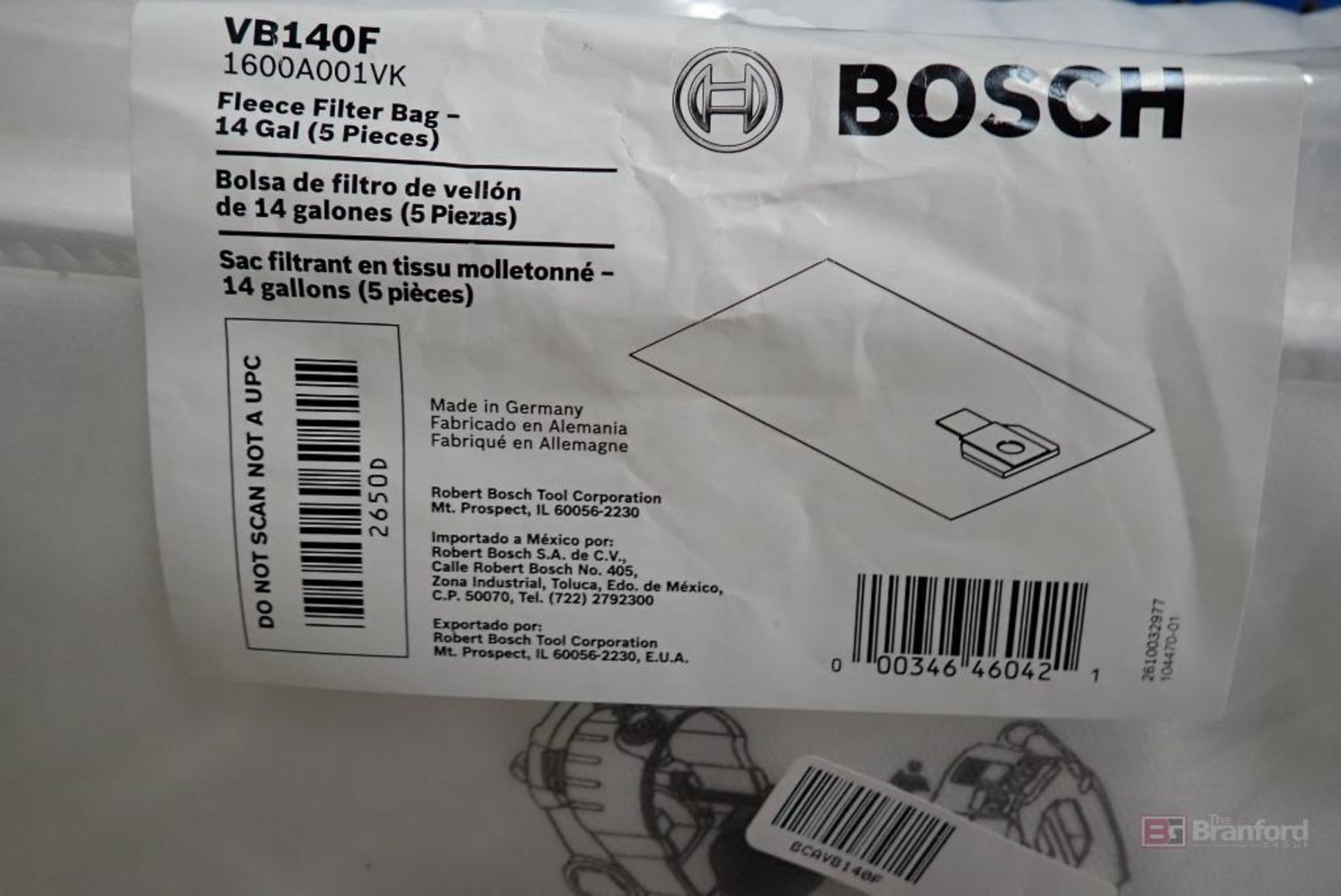 Box Lot of Bosch VB140F-30 Fleece Filter Bags - Image 3 of 3