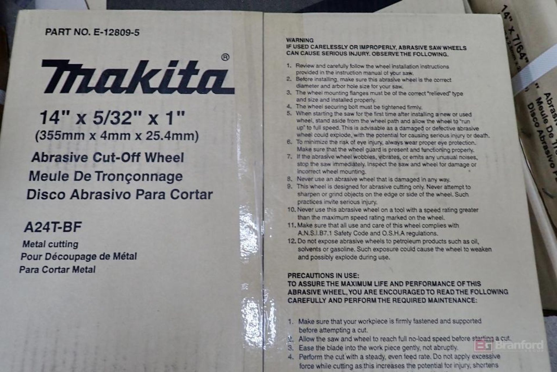 (4) Cases of 5 Pc Per Box (20 Total) Makita A24T-BF Metal Cutting Blades - Image 3 of 3