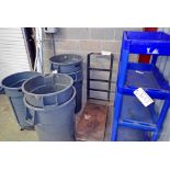 Rubbermaid Brute Trash Cans, Platform Cart, 4-Tier Shop Cart