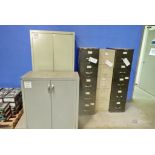 Lot of 2-Door Cabinets and Filing Cabinets