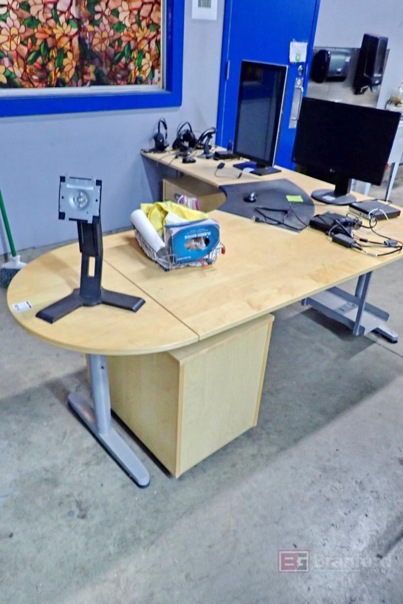 (2) Desk Sets w/ Lower Cabinets