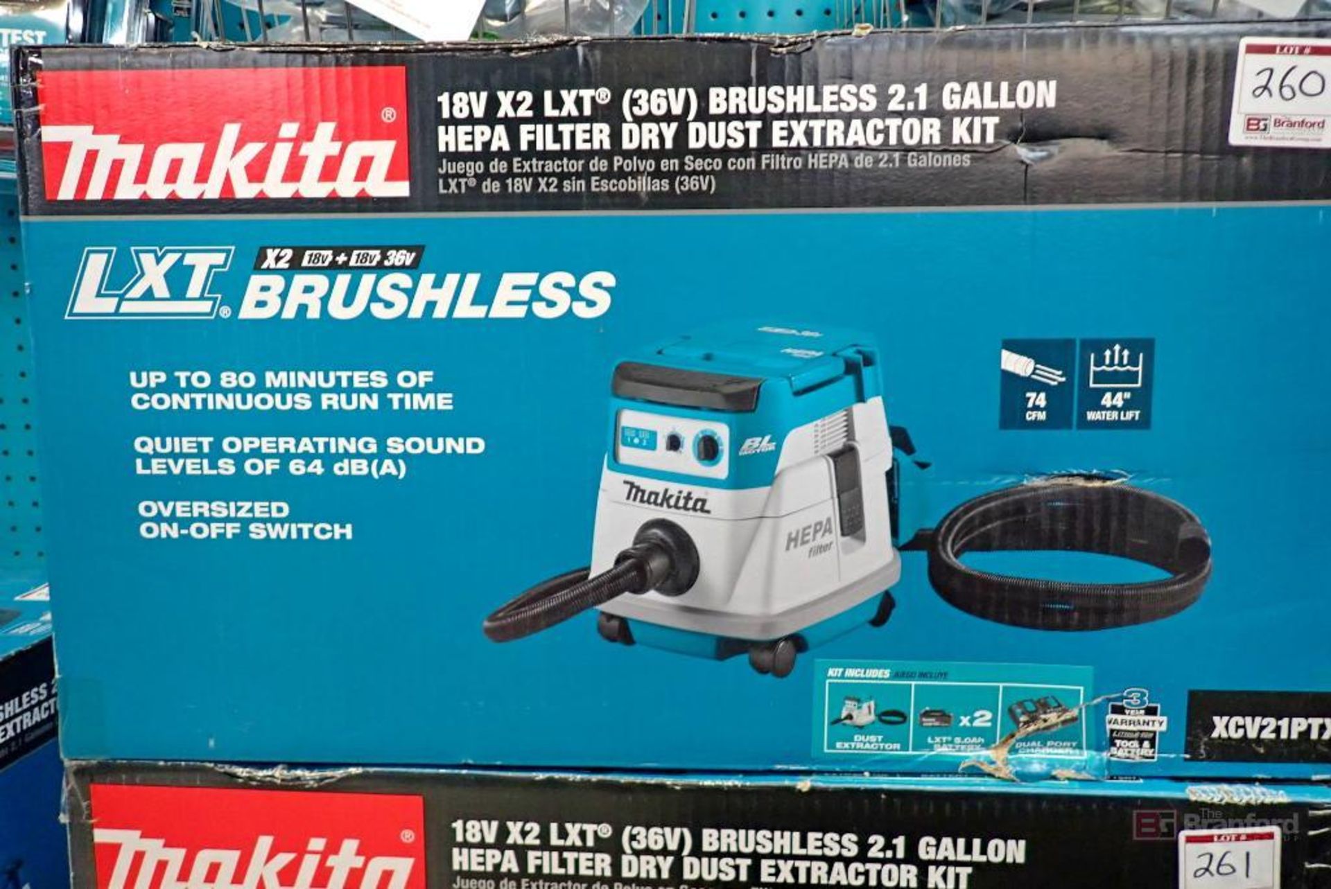 Makita XCV21PTX 18V X2 LXT (36V) Brushless 2.1 Gallon Hepa Filter Dry Dust Extractor Kit