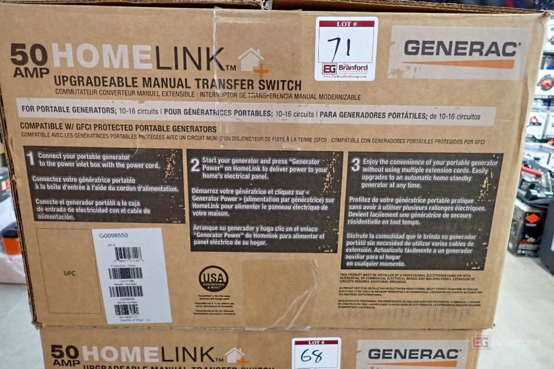 GENERAC GNR98550 HomeLink 50 AMP Upgradeable Manual Transfer Switch - Bild 2 aus 6