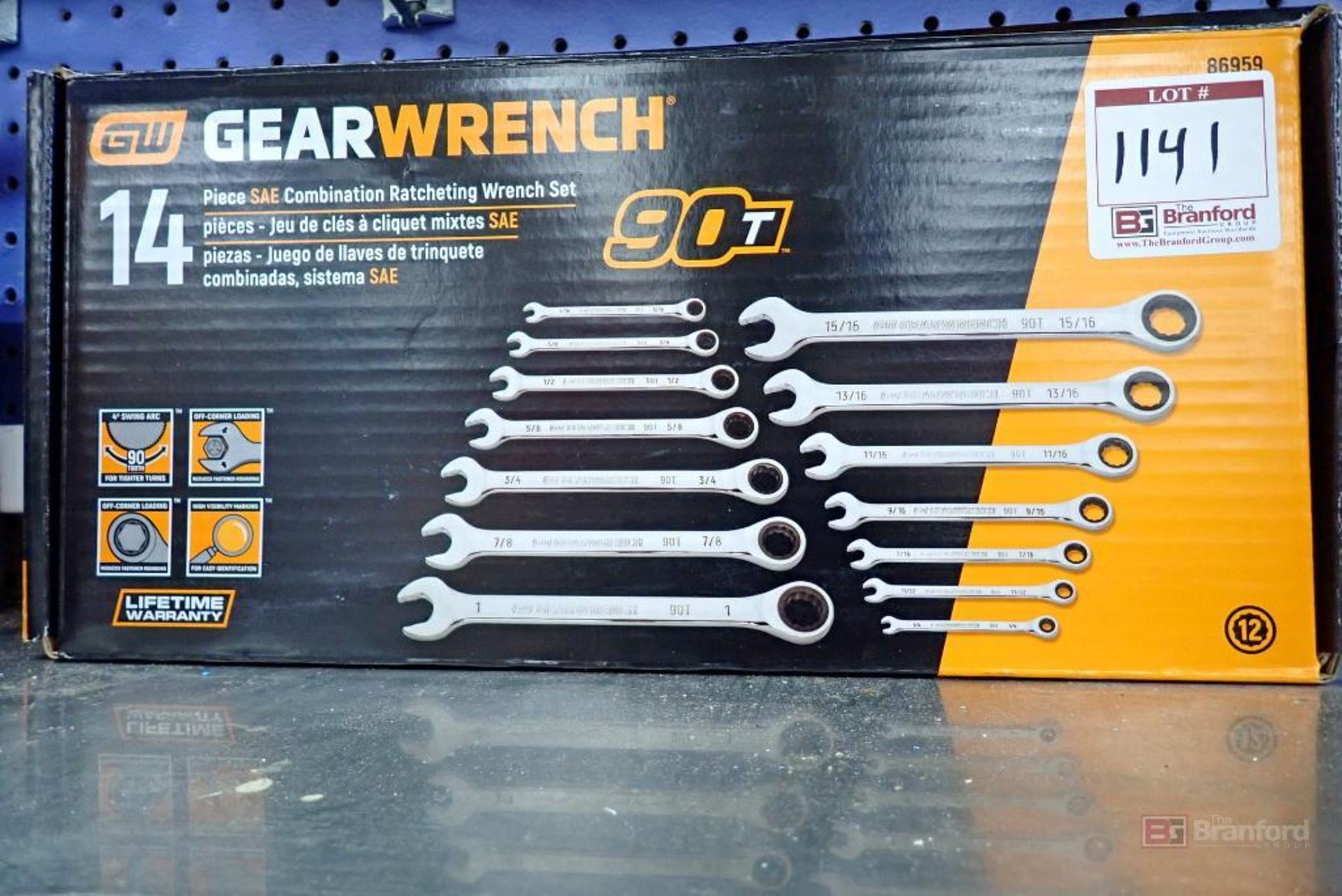 GearWrench 86959 14 Pc. SAE Combination Ratcheting Wrench Set