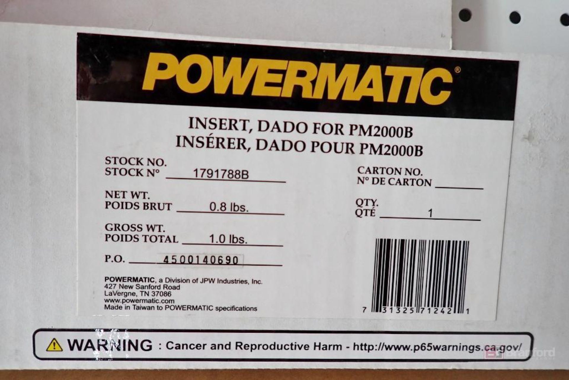 (3) Powermatic Insert DADO for PM2000B - Image 3 of 4