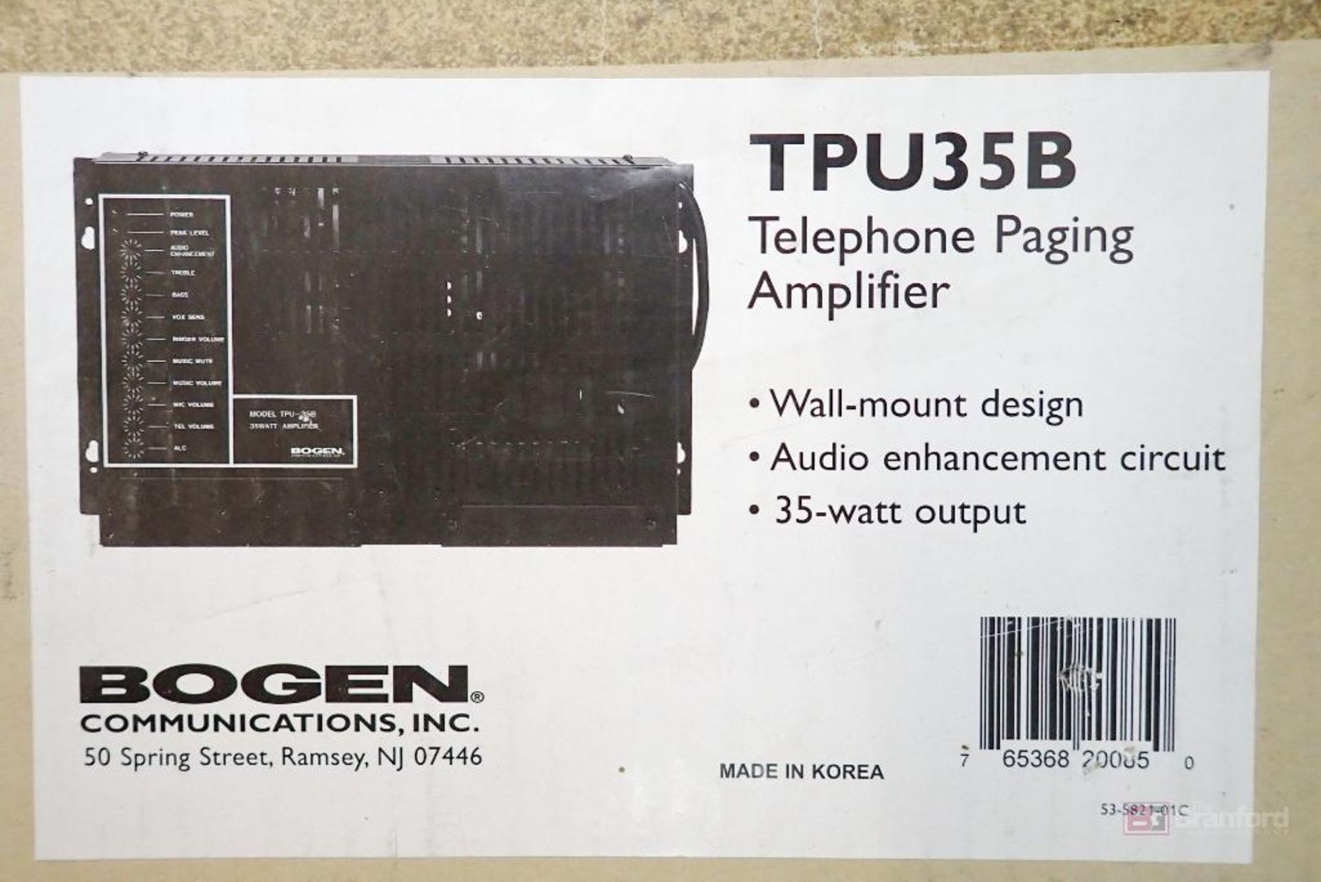 BOGEN Communications TPU35B 35 Watt Telephone Paging Amplifier