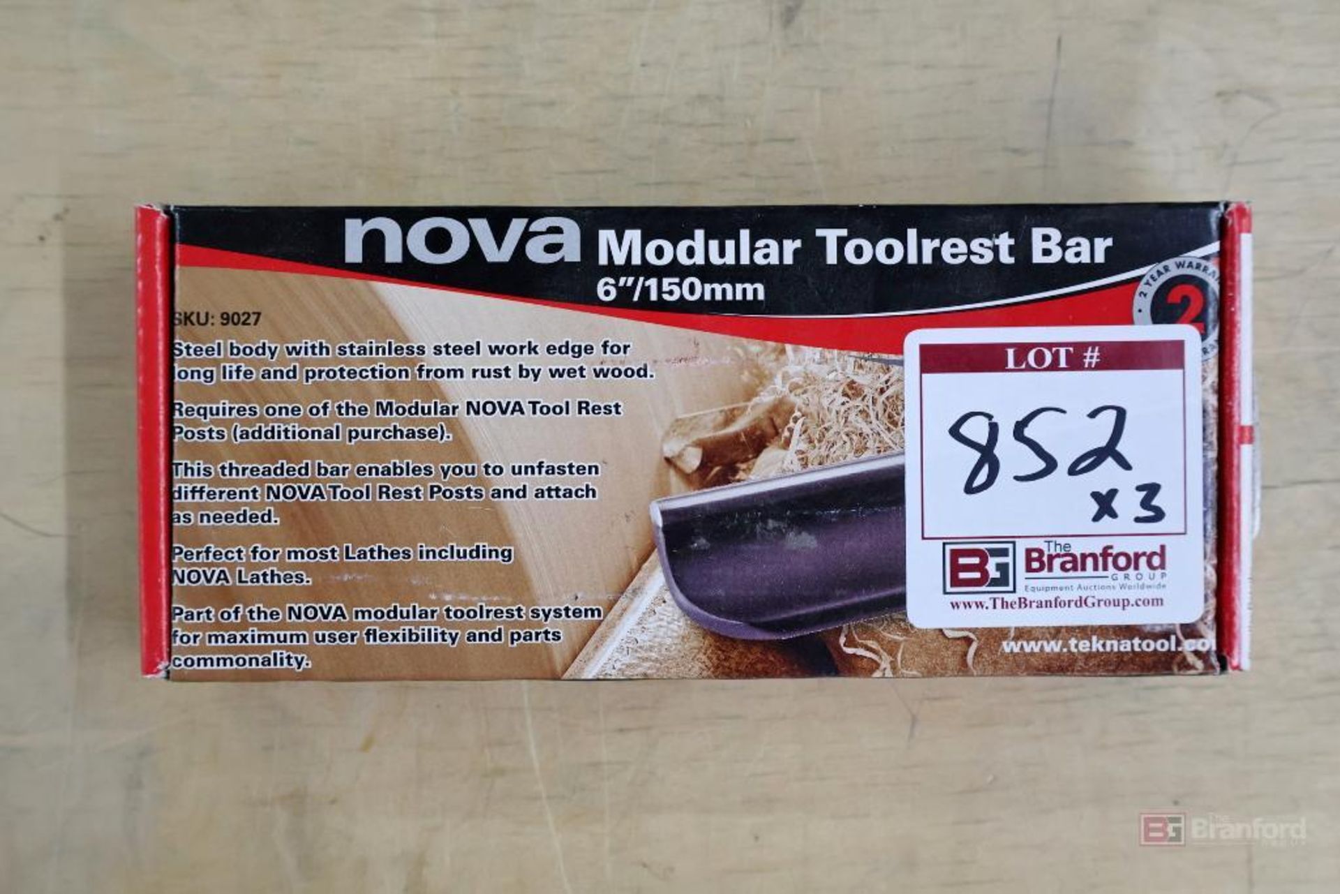 (3) NOVA 9027 Modular Toolrest Bars - Image 5 of 6