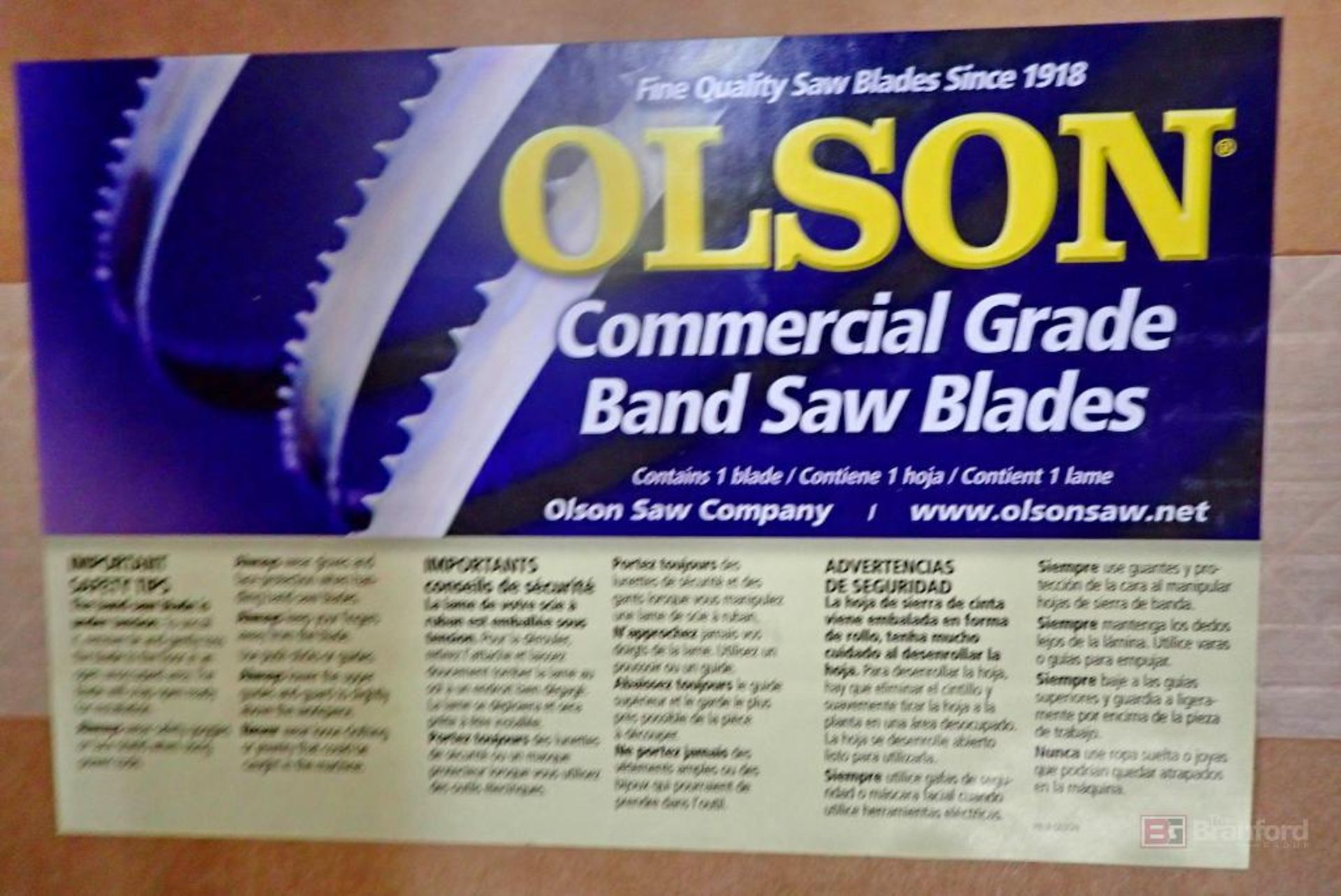 (3) OLSON FB27333DB 133" x 0.75", 3378mm x 19.05mm Bandsaw Blades