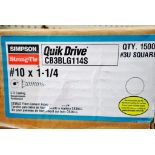 (2) Cases Simpson Quik Drive CB3BLG114S #10 x 1-1/4" Screws