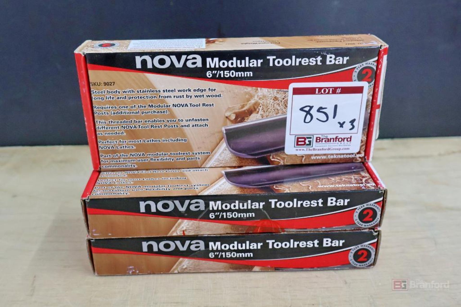 (3) NOVA 9027 Modular Toolrest Bars