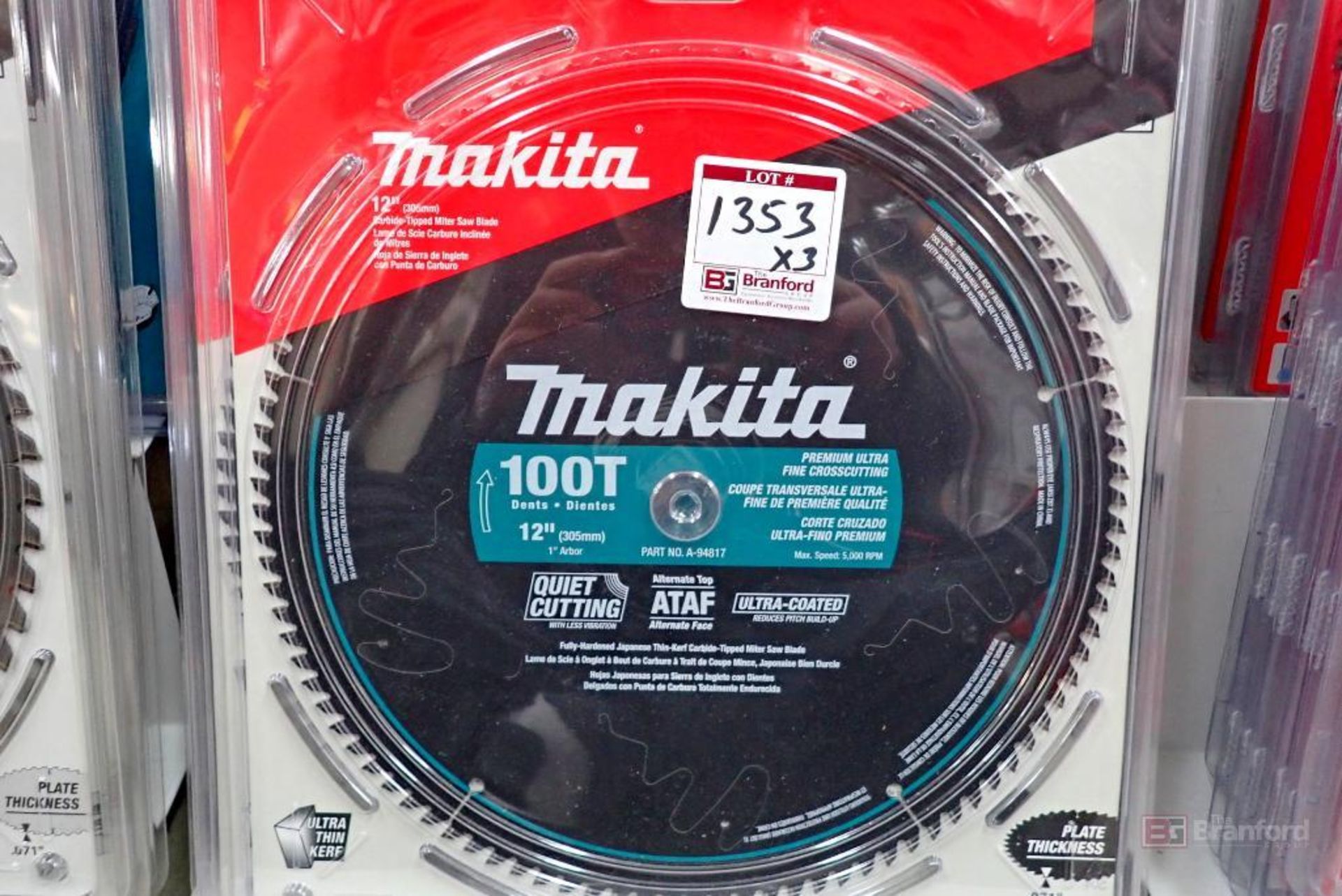 (5) Makita A-94817 12" Carbide Tipped Miter Saw Blades