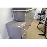 (3) 3-Drawer Lateral Cabinets w/ Countertop
