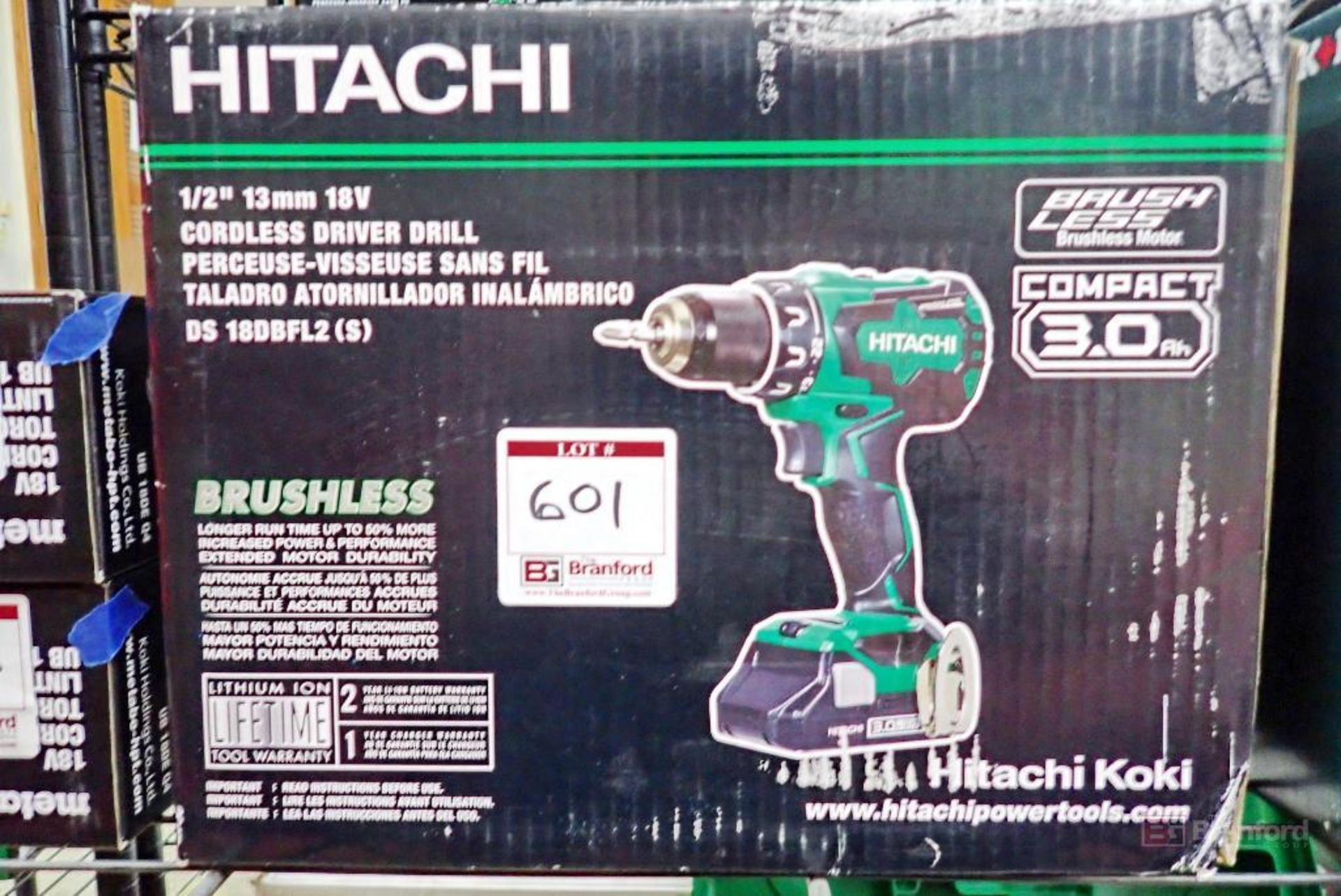 Hitachi DS 18DBFL2 (S) 1/2" 13mm Cordless Driver Drill