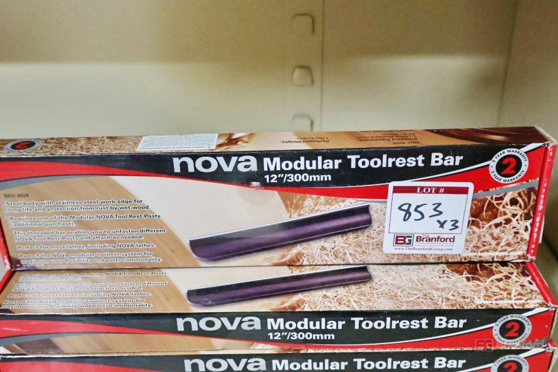 (3) NOVA 9028 Modular Toolrest Bars - Image 2 of 4
