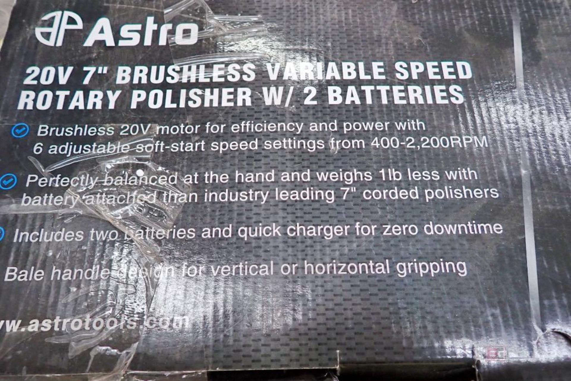 Astro 30570 20V 7" Brushless Variable Speed Rotary Polisher - Image 3 of 5