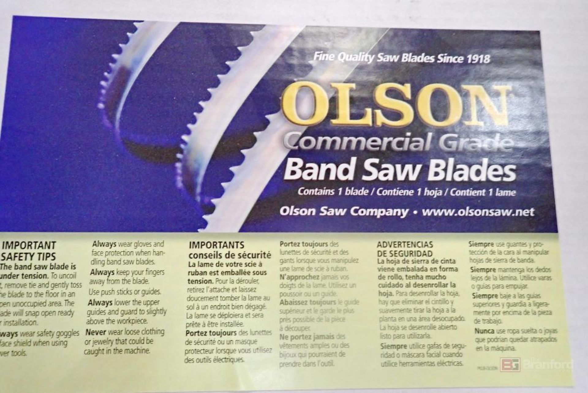 (6) OLSON FB27333DB 133" x 0.75", 3378mm x 19.05mm Bandsaw Blades - Image 2 of 5