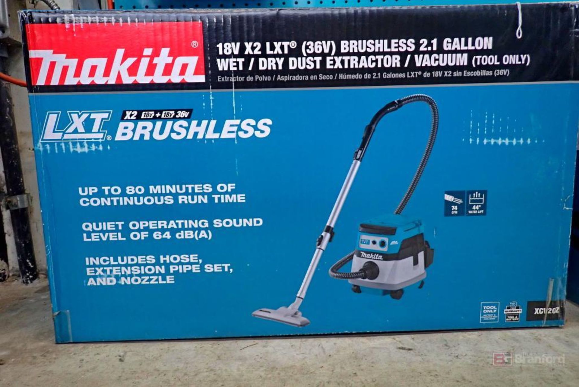 Makita XCV20Z 18V LXT (36V) Brushless 2.1 Gallon Wet / Dry Dust Extractor / Vacuum - Image 2 of 3