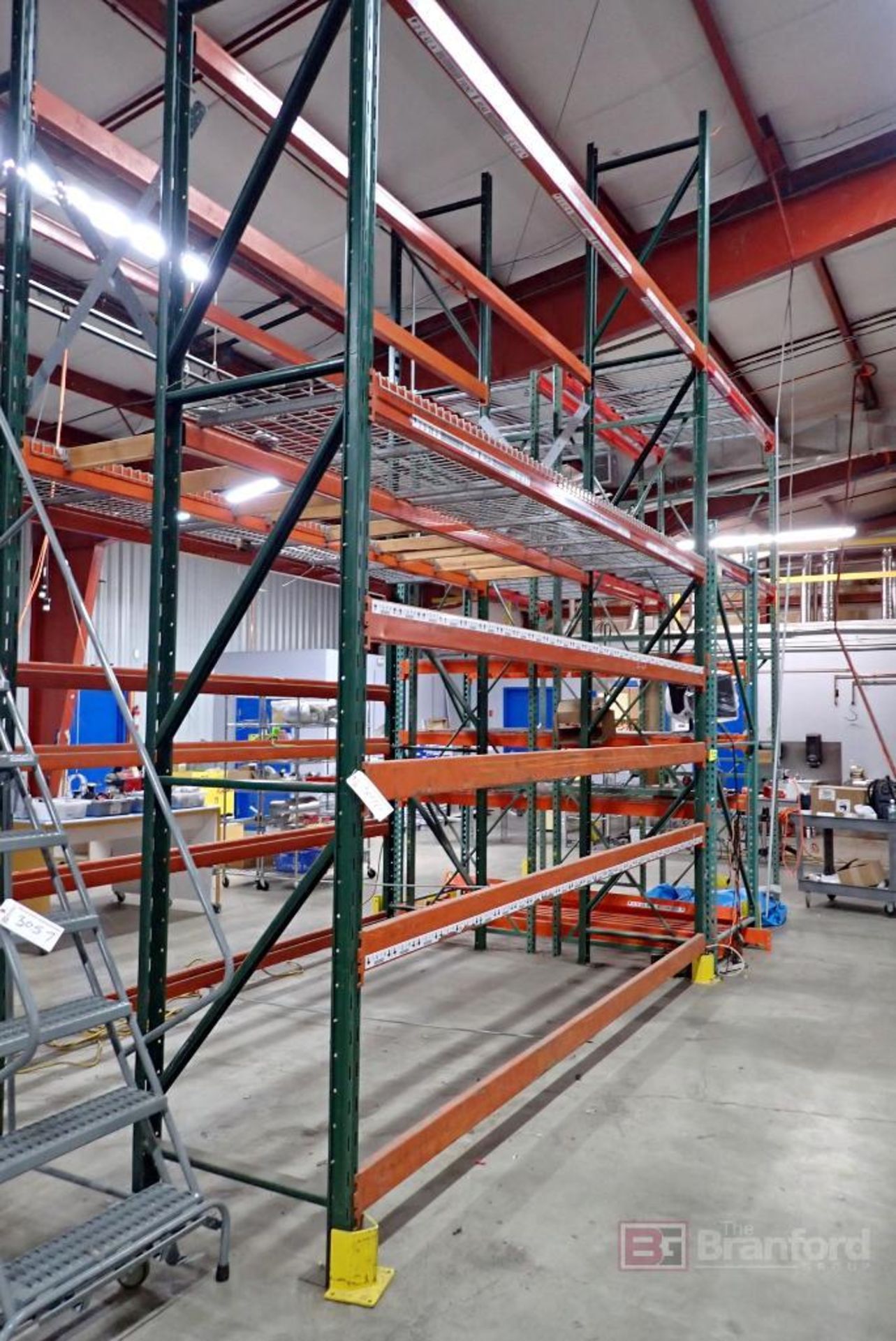 (6) Sections of Assembled Interlock Style Adjustable Steel Pallet Racking