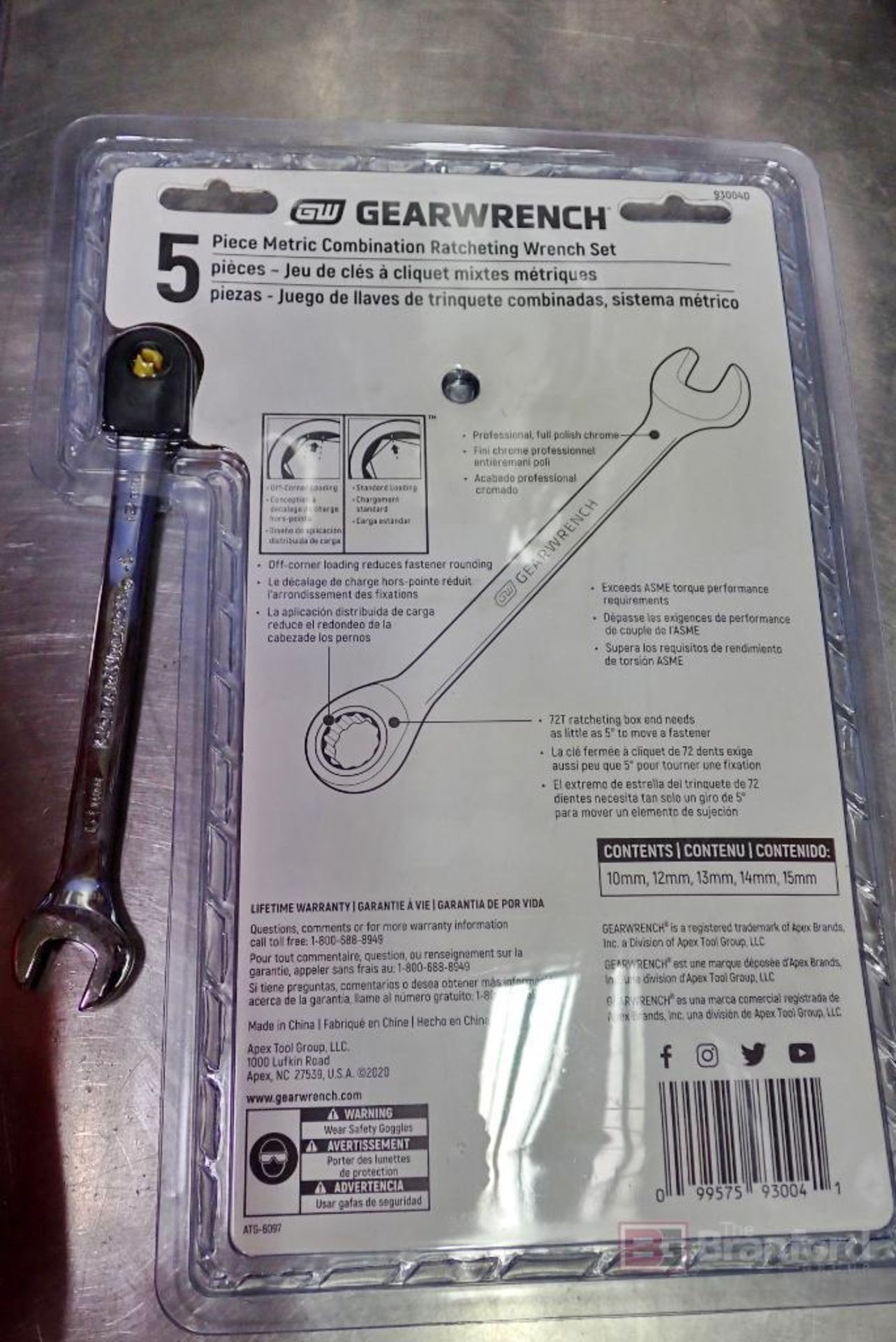 (3) GearWrench 93004D 5 Pc. Metric Combination Ratcheting Wrench Sets - Image 2 of 3