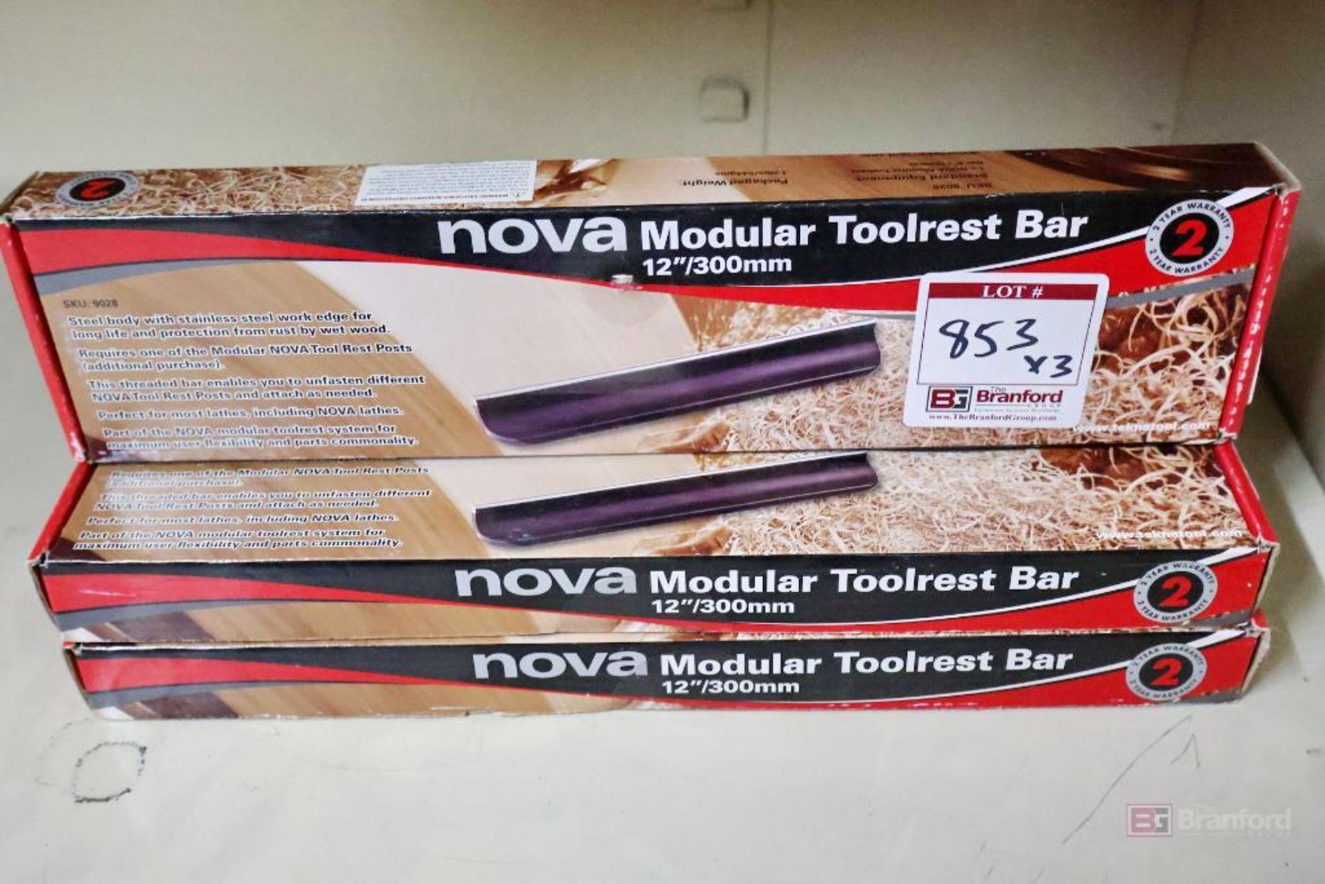(3) NOVA 9028 Modular Toolrest Bars