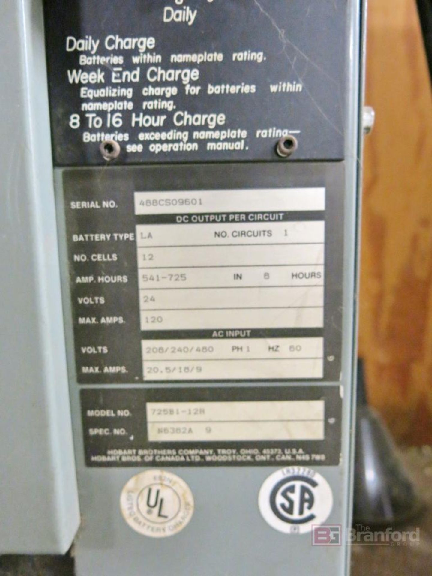 Hobart Model 725B1-12R 24V Battery Charger - Image 3 of 3