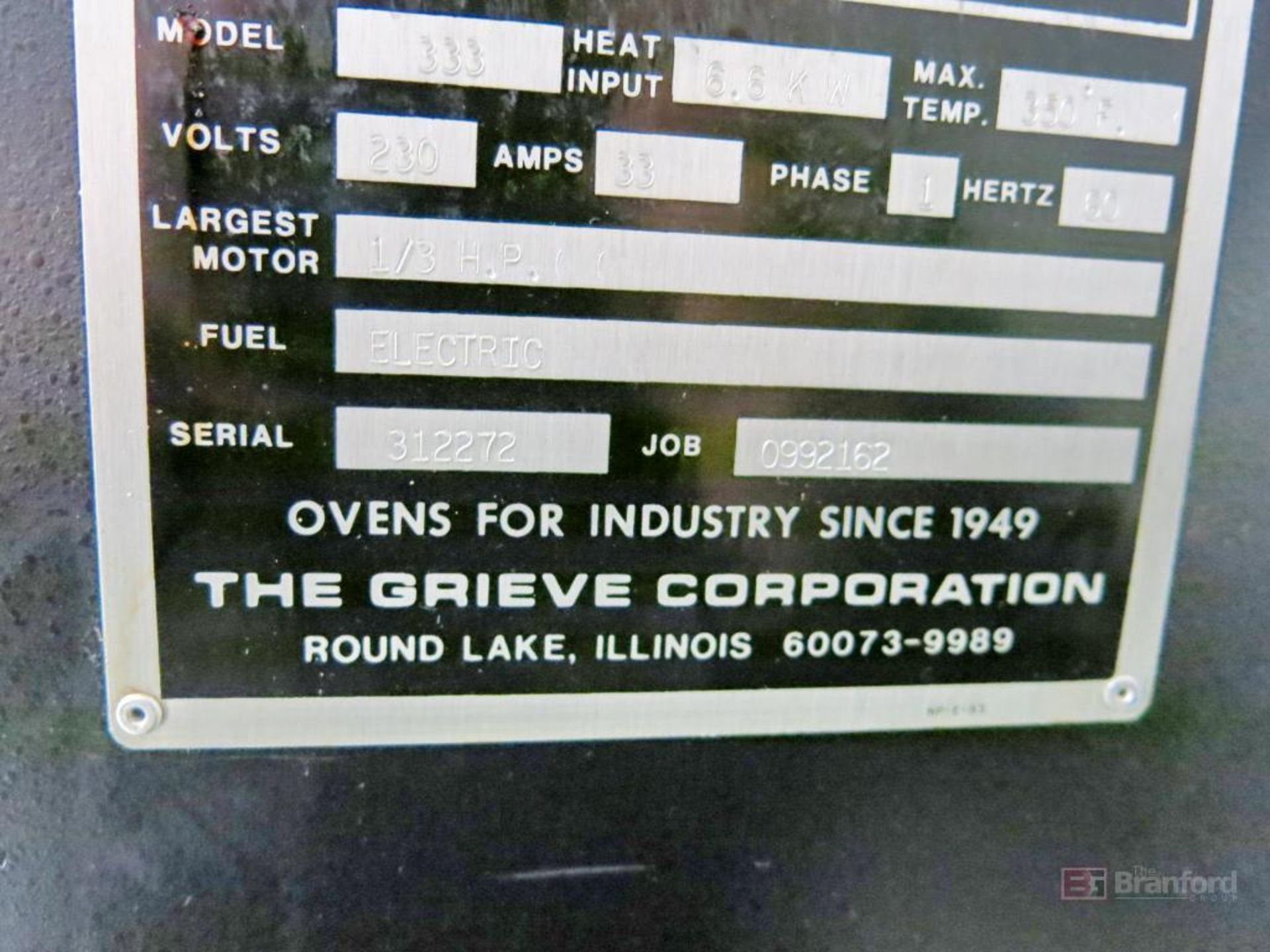 Grieve 2-Door Oven Model 333 - Image 4 of 4