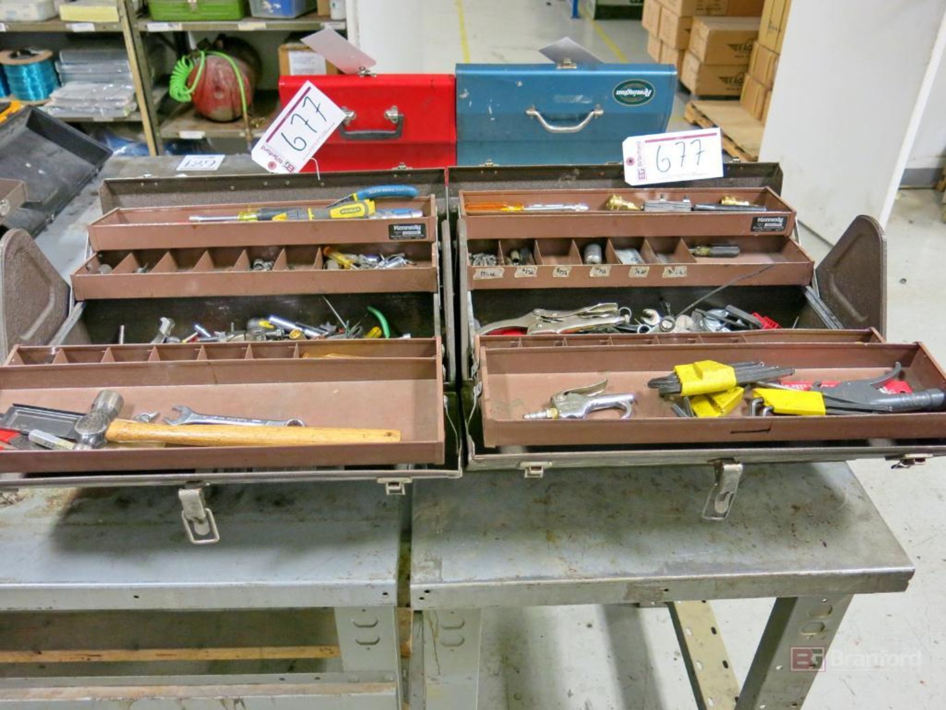 (2) Kennedy Open Top Toolboxes w/ Assoc. Tools