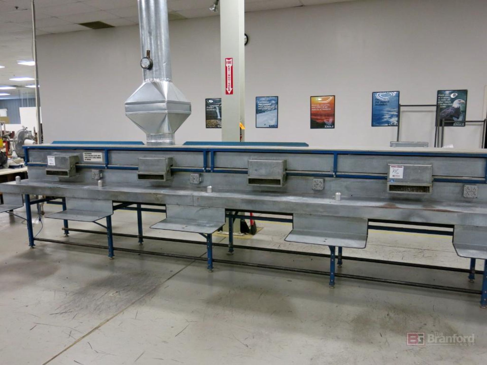 Approx. 36' Double Sided 16-Person Solder Workstations w/ Updraft Vents - Image 2 of 5