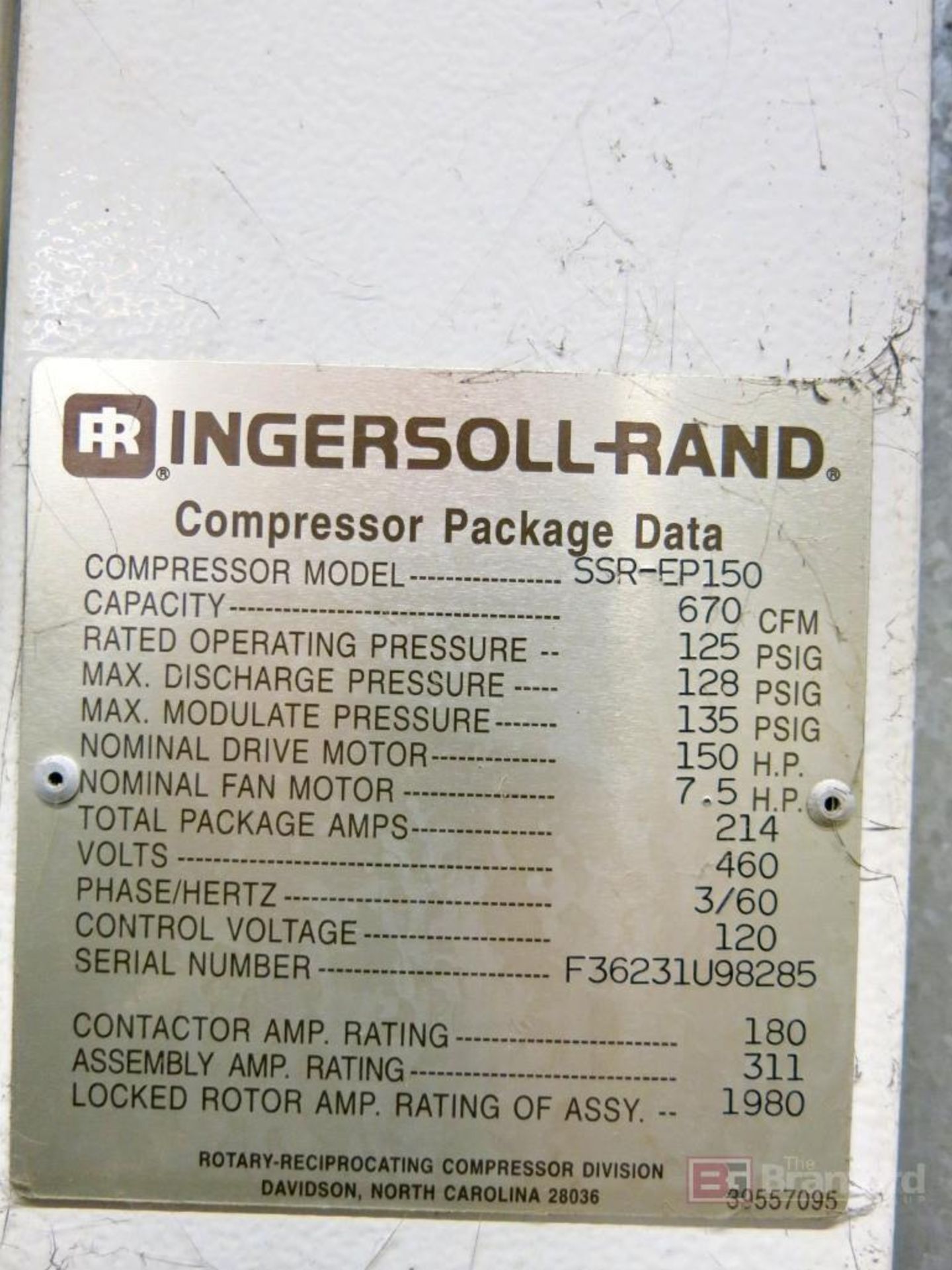 Ingersoll Rand 150-HP Air Compressor Model SRR-EP150 - Image 9 of 9