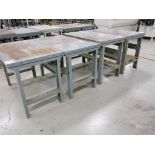 (4) Steel Base & Top Work Benches