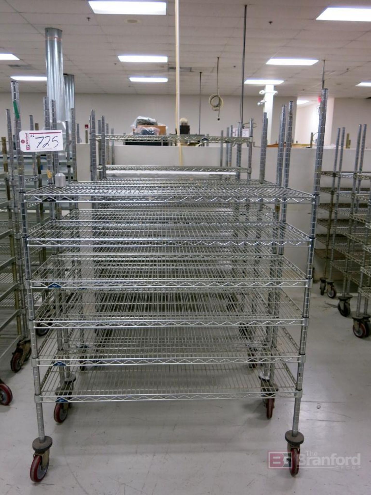 (6) Metro Style Wire Shelf Castered Shelving Units