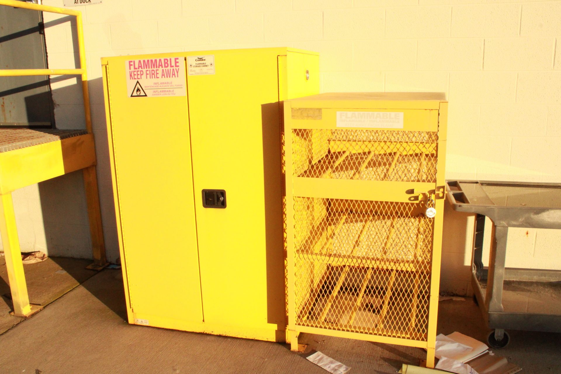 Condor Flammable Cabinet & One Flammable Cage ( Stored Outside )