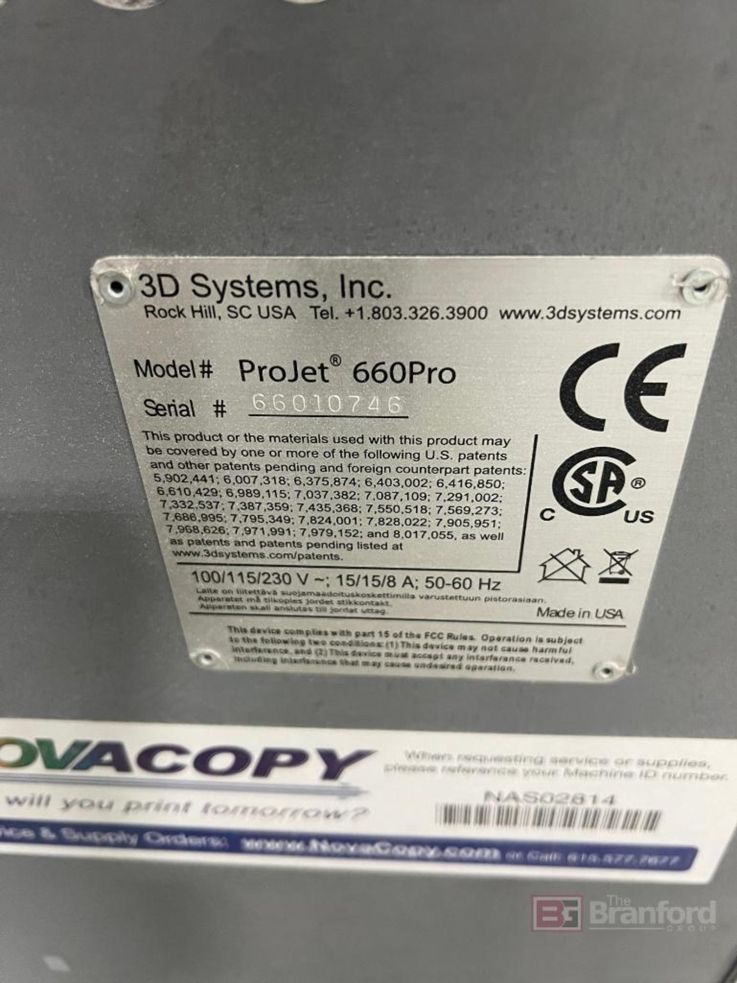 (3) 3D Systems Inc. Projet 660 Pro Color 3D Printers - Image 8 of 8