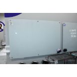 (2) Global White Glass Boards, 6x4ft