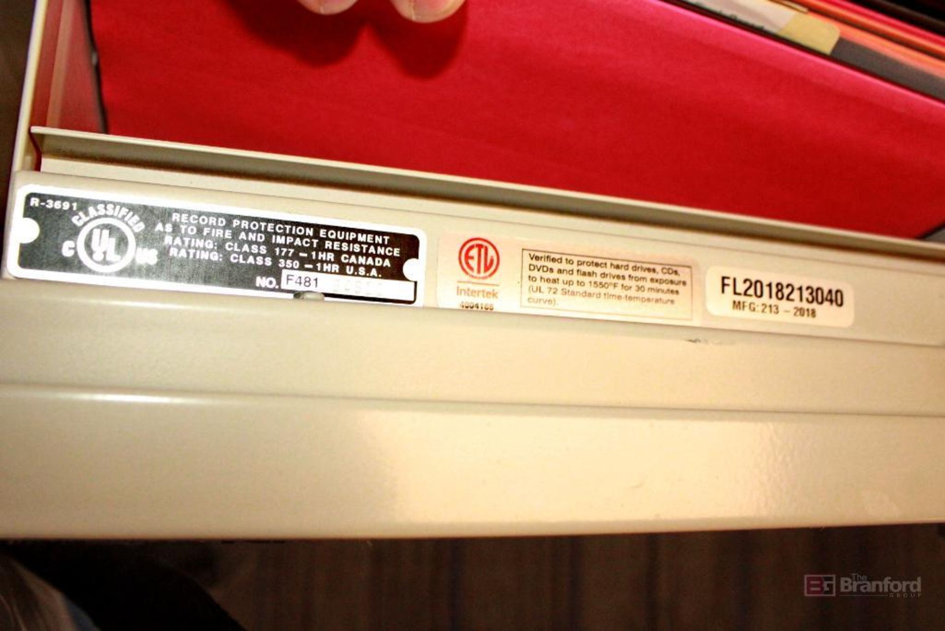 FireKingTurtle Series 4-Drawer Fireproof Vertical R-3691 File Cabinet - Image 3 of 3