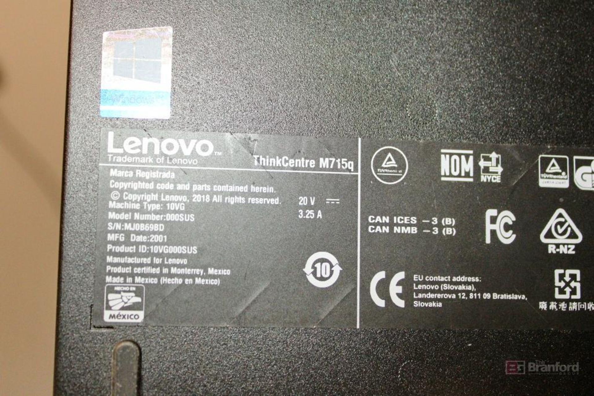 (14) ThinkCentre M715q Desktop PC, By Lenovo - Image 3 of 4