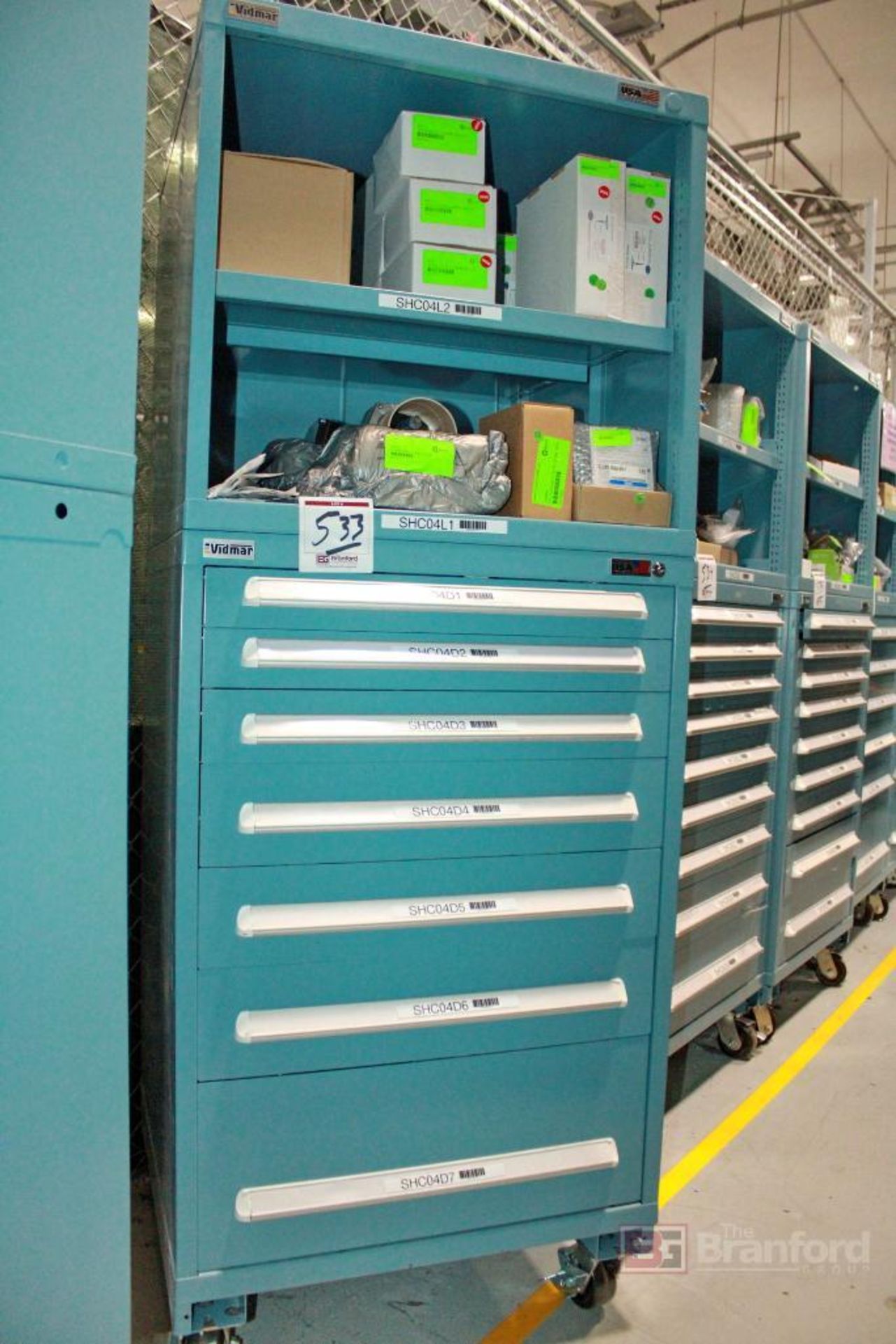 Vidmar 7-Drawer Industrial Storage Cabinet & Content