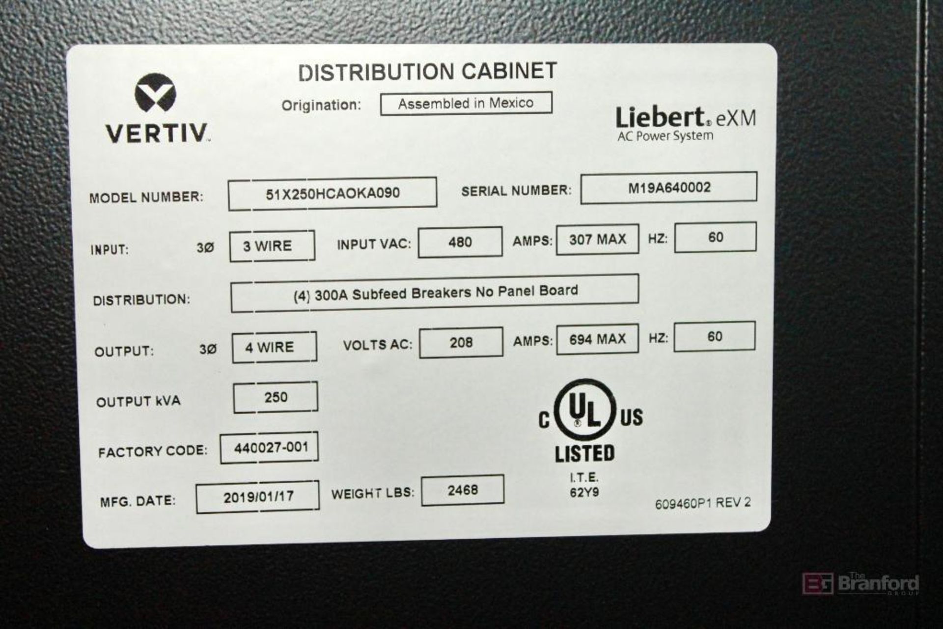 Vertiv Liebert EXM 51SA250NAA011AY 250-kVA AC Power UPS System, (2018/2019) - Image 5 of 16