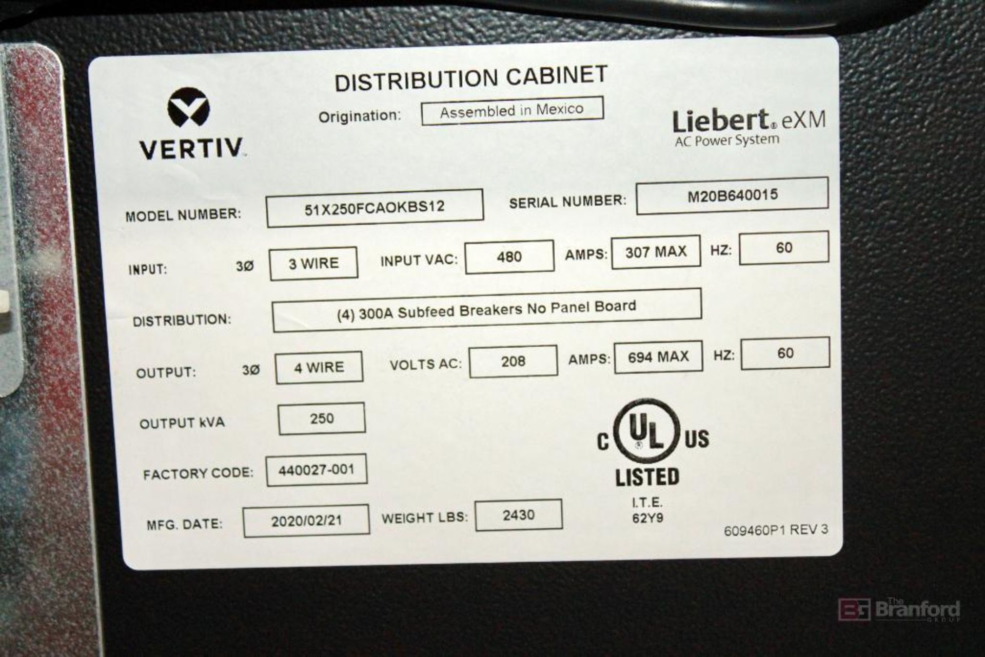 Vertiv Liebert EXM 51SA250NAA003A8 250-kVA AC Power UPS System, (2020) - Image 9 of 18