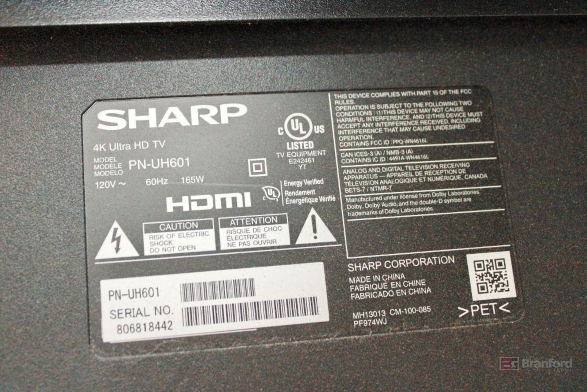 Sharp Professional LCD 60 inch TV - Image 3 of 3