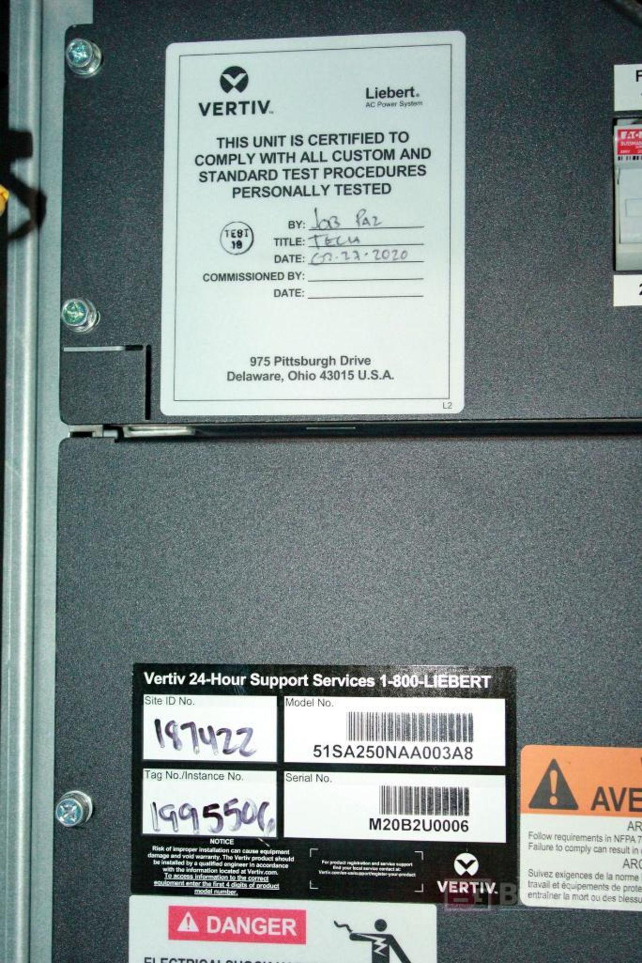 Vertiv Liebert EXM 51SA250NAA003A8 250-kVA AC Power UPS System, (2020) - Image 14 of 19