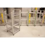 (7) Aluminum Frame Shelves of Wheels