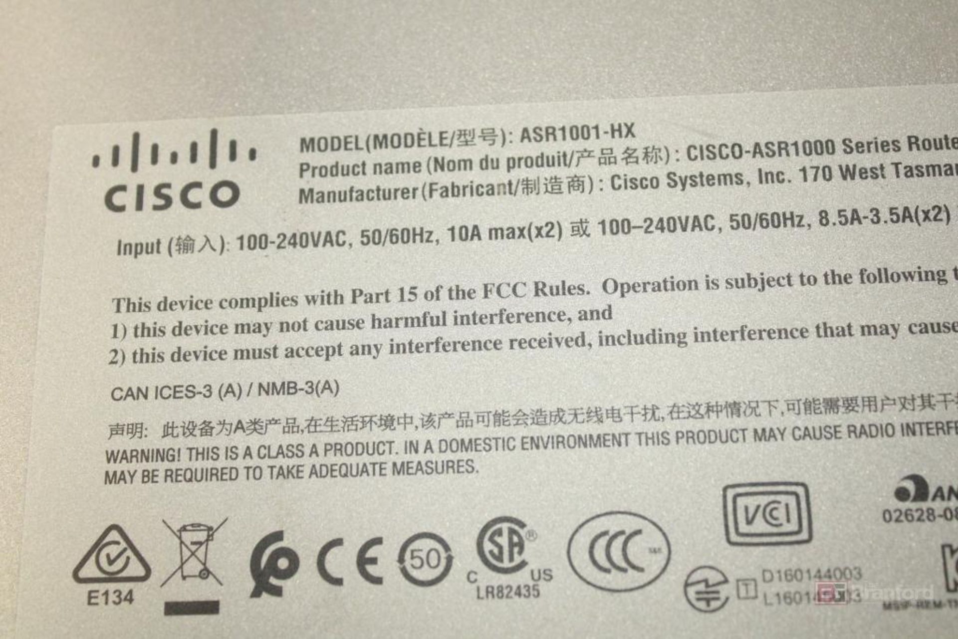 Cisco ASR1001-HX System, Networking / Router, Cisco - Image 5 of 5