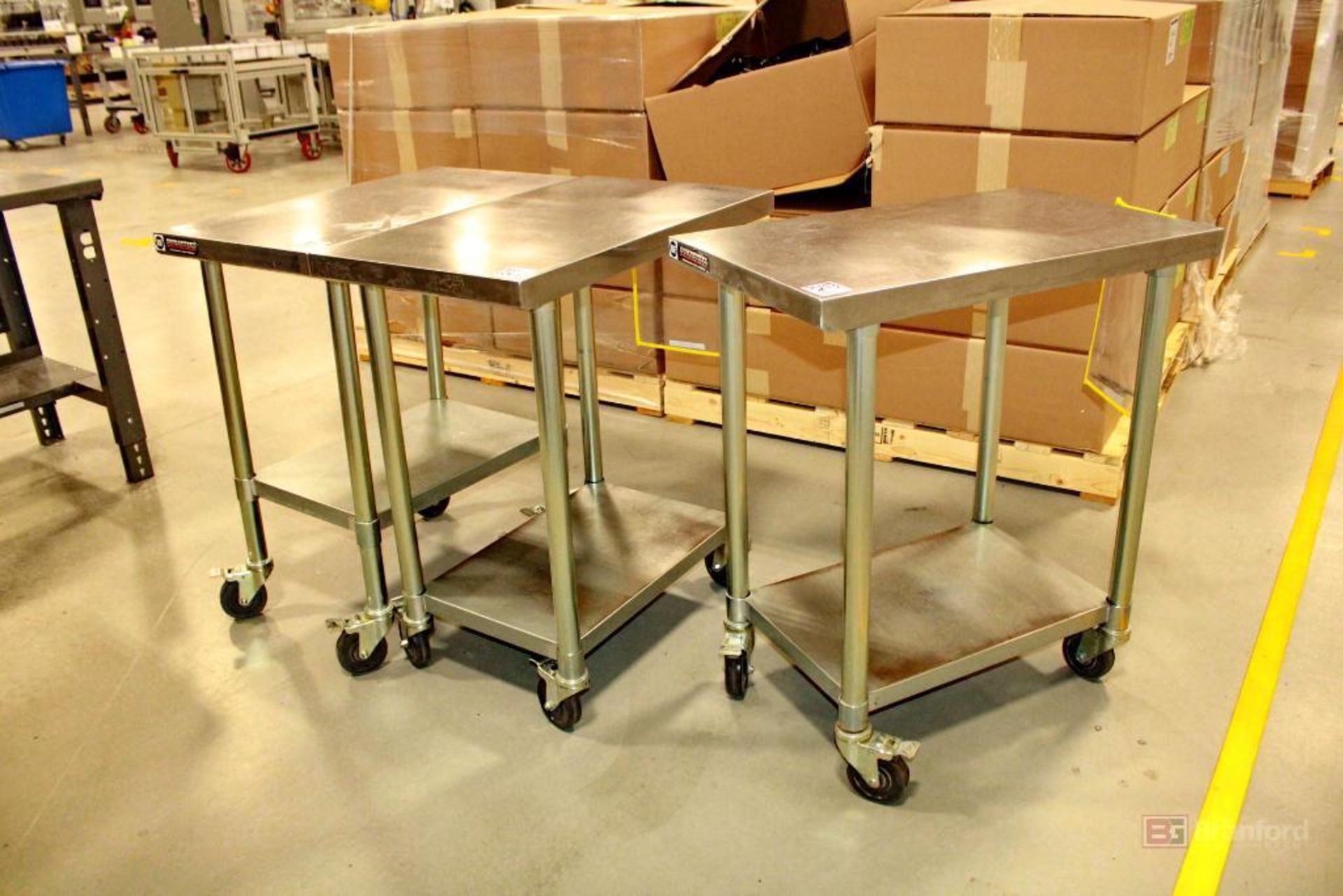 (3) Stainless Steel Rolling Tables