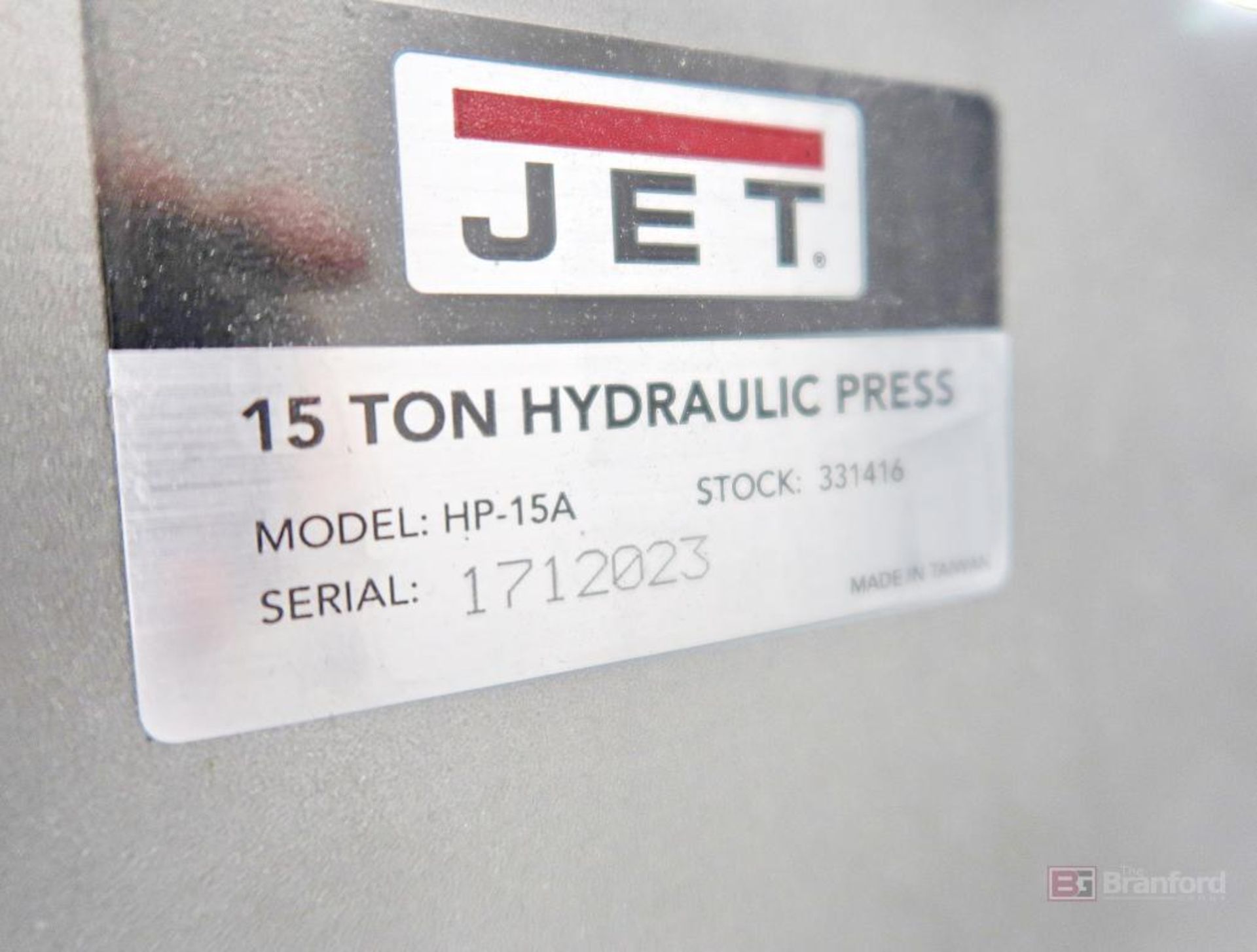 Jet 15-Ton Hydraulic Press Model HP-15A - Image 4 of 4