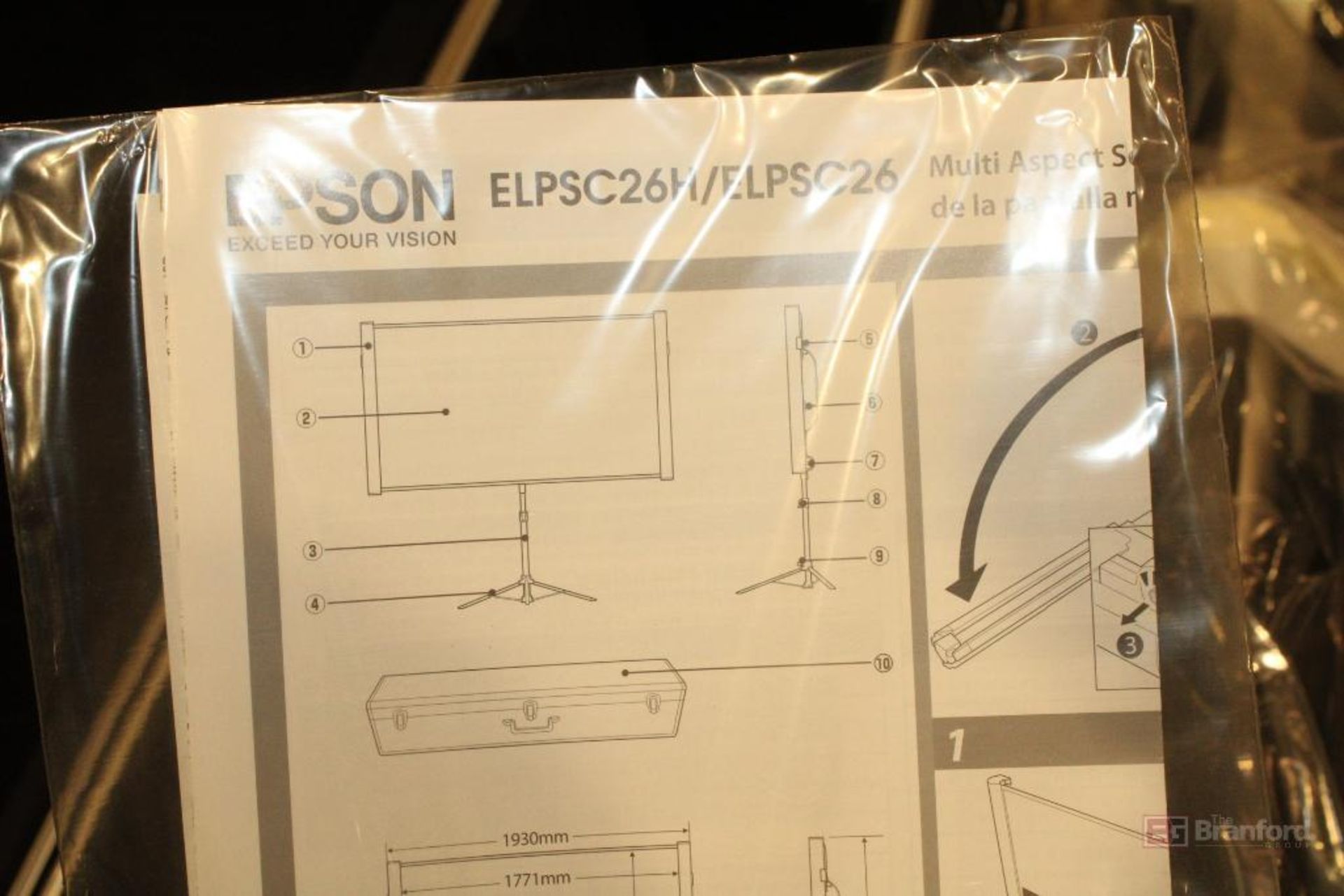 (2) 80" Epson ELPSC26 Multi-aspect Projector Screen - Image 4 of 4