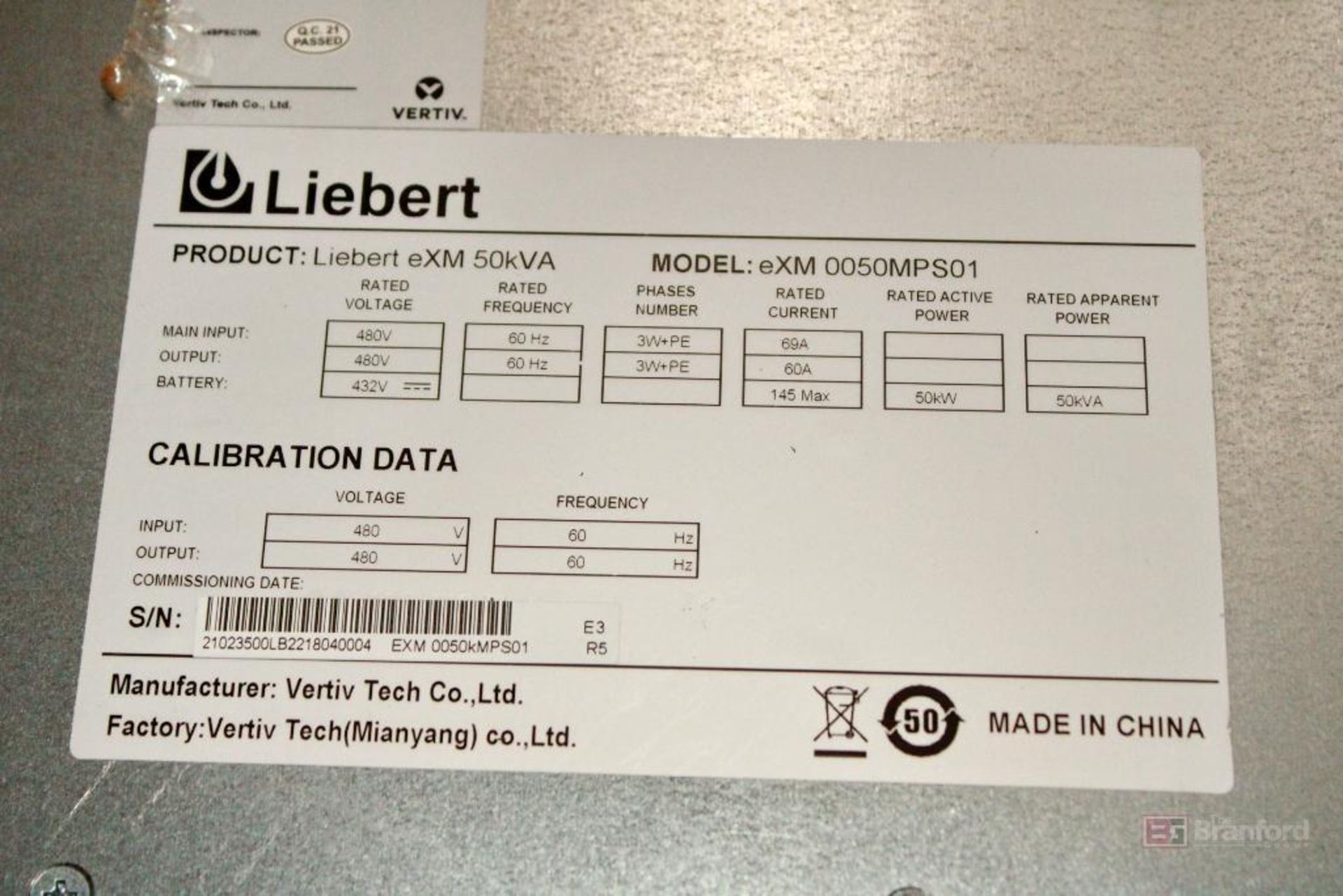 Vertiv Liebert eXM 0050MPS01 50-kVA UPS - Image 4 of 7