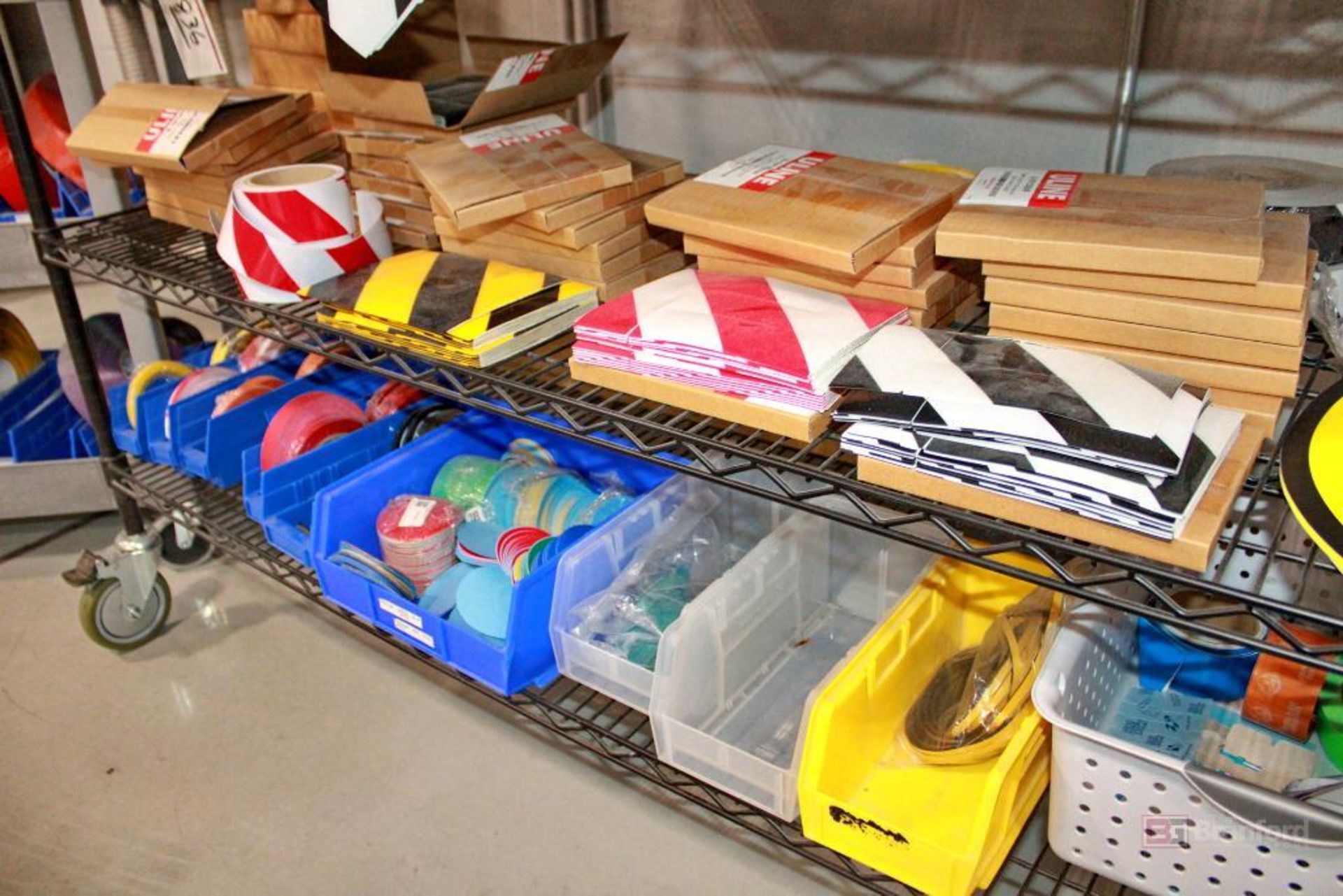 Uline Rolling Rack & Shop Cart with Contents - Image 5 of 5