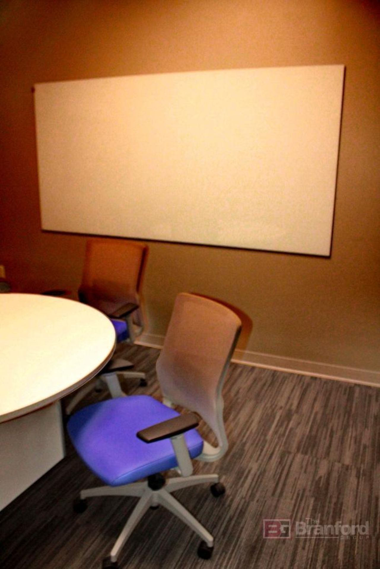 Office Area, Round Table, (5) Chairs, White Board, & Sharp Flatscreen TV - Image 4 of 4