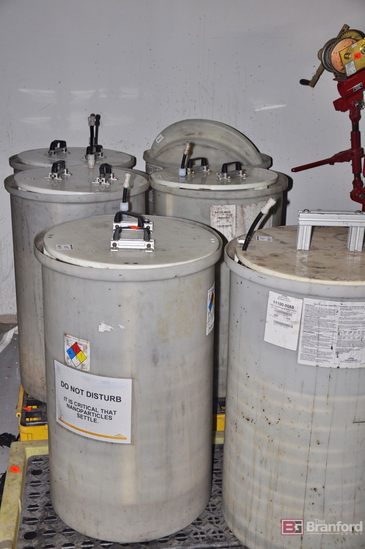 (7) Custom made 50-Gallon silver nanowire density separation tanks